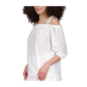 NWT Michael Kors Eyelet Off Shoulder Top – White, Women’s Large